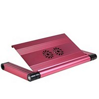 Подставка под ноутбук столик ASX K6  розовый с вентиляторами